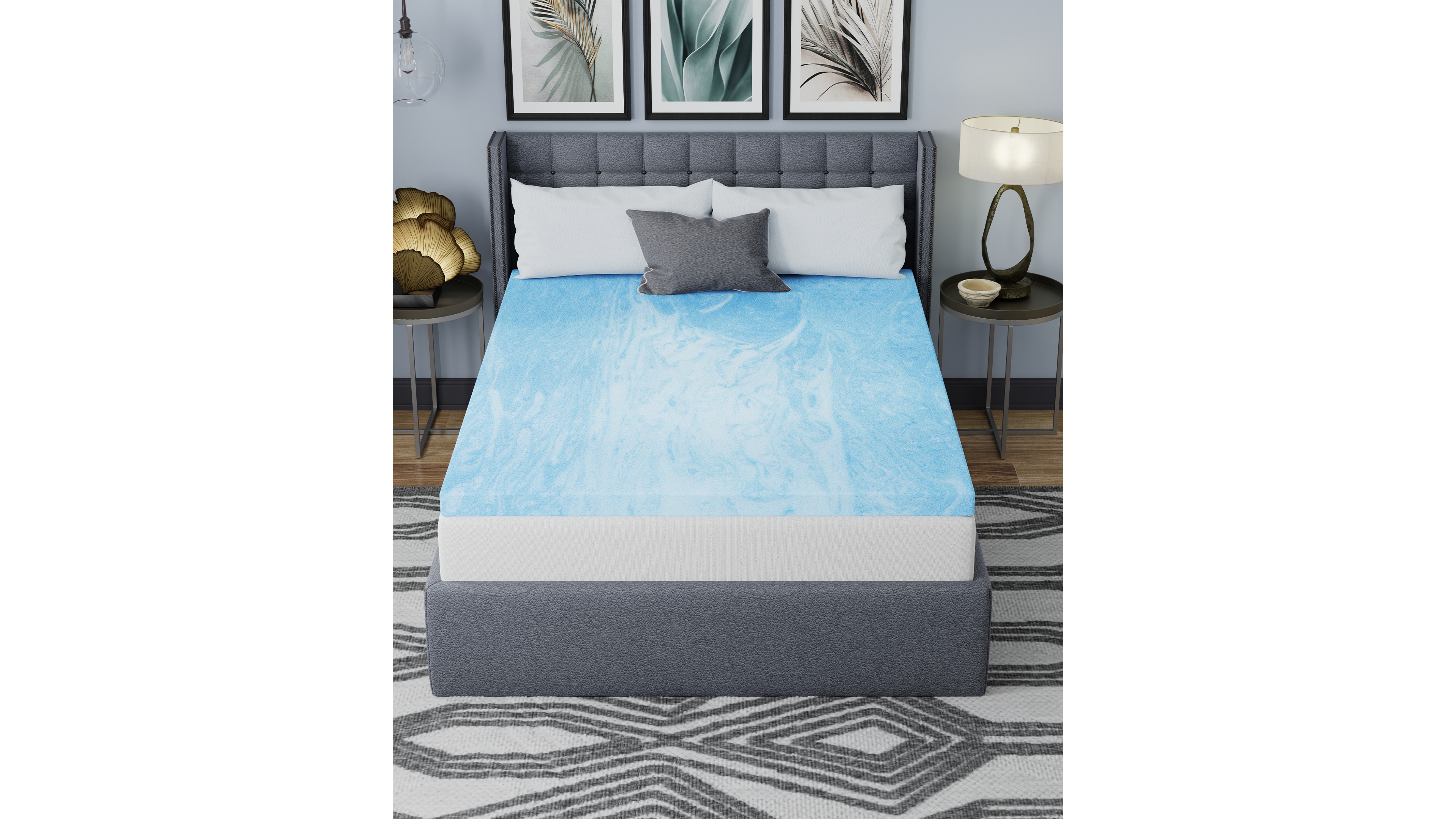 Vibe 3" Gel Swirl Memory Foam Mattress Topper, Full