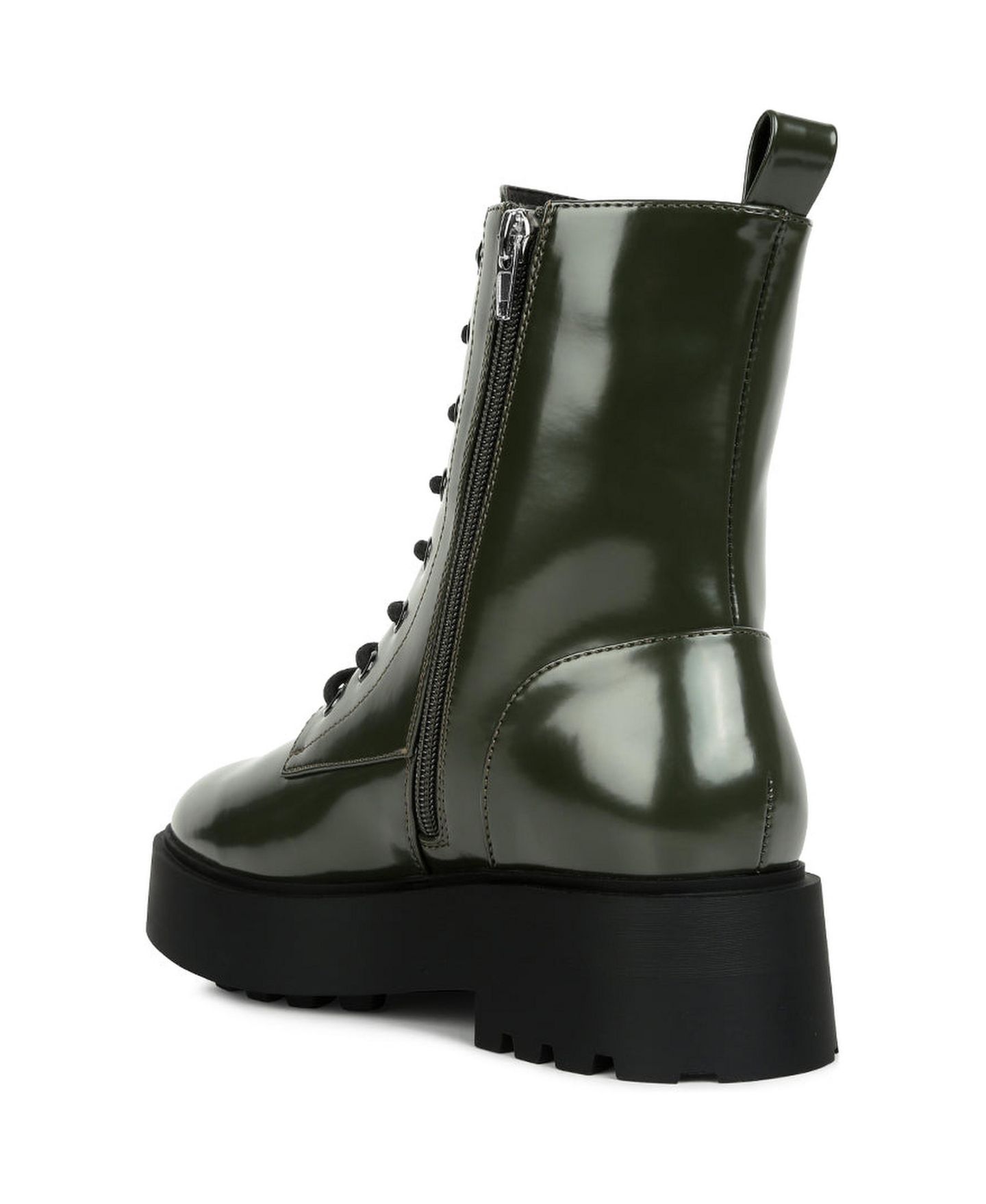 Женские ботинки London Rag Molsh Faux Leather Ankle Biker, цвет: Тёмный зелёный — фото 3
