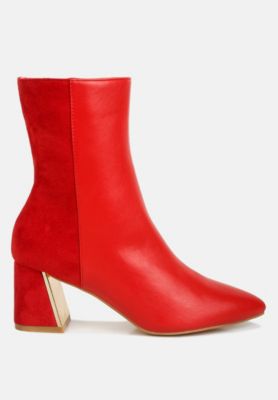 Womens Desire Suede Back Panel High Ankle Boots