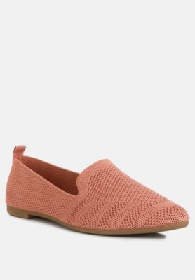 Womens Akili Knit Textile Solid Flats