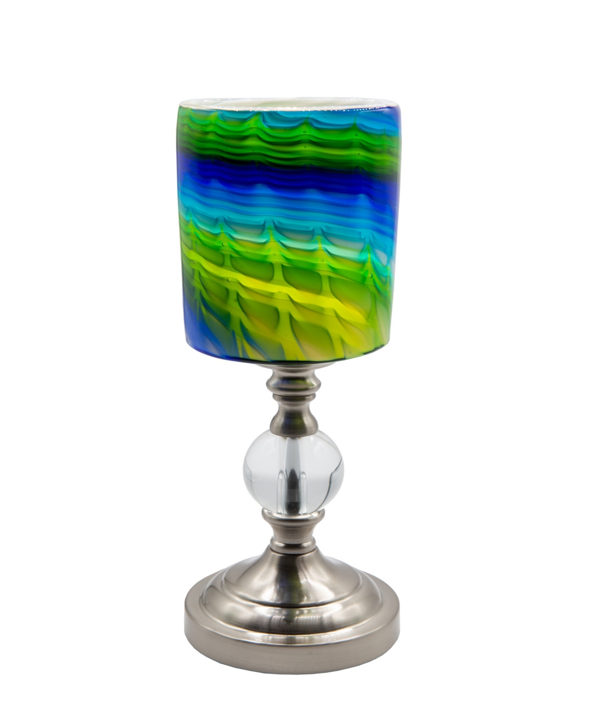 Shop Dale Tiffany 13.5" Tall Summerland Hand Blown Art Glass Shade Accent Lamp In Multi-color