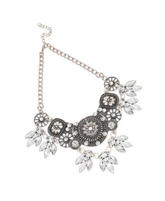 Women's Circular Foliage Drop Statement Necklace