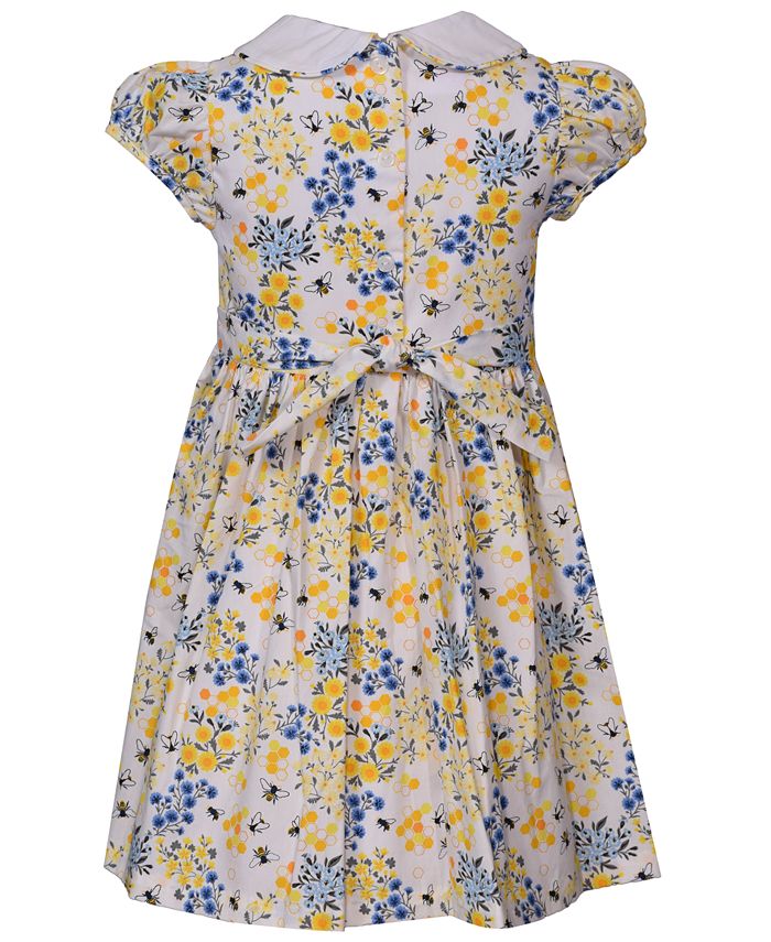 Bonnie Jean Little Girls Short Sleeve Smocked, Collared Poplin Dress ...