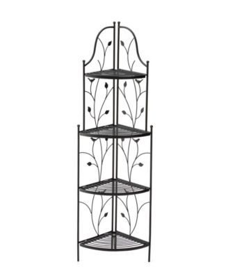 52" H 4-Tiered Metal Corner Shelf Plant Stand or Storage Rack