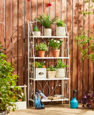 52" H 4-Tiered Rectangular Metal Shelf Plant Stand or Storage Rack