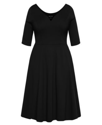 Plus Size Cute Girl Elbow Sleeve Dress