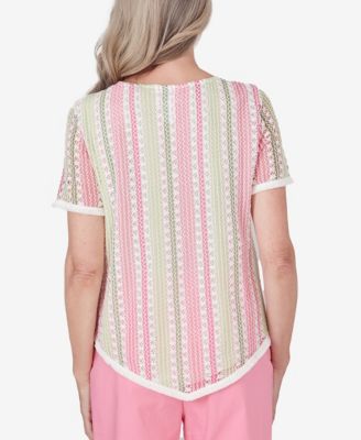 Women's Miami Beach Vertical Striped Top with Necklace