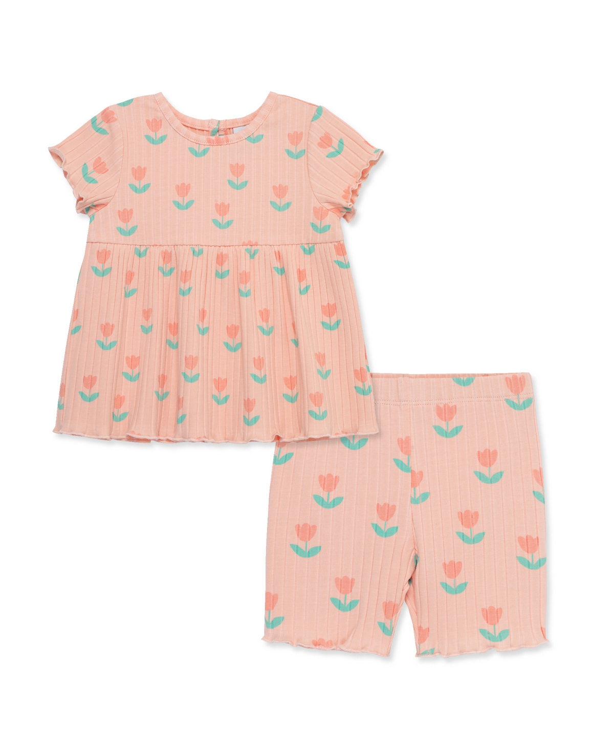 Shop Little Me Baby Girls Tulip Knit Play Set In Pink