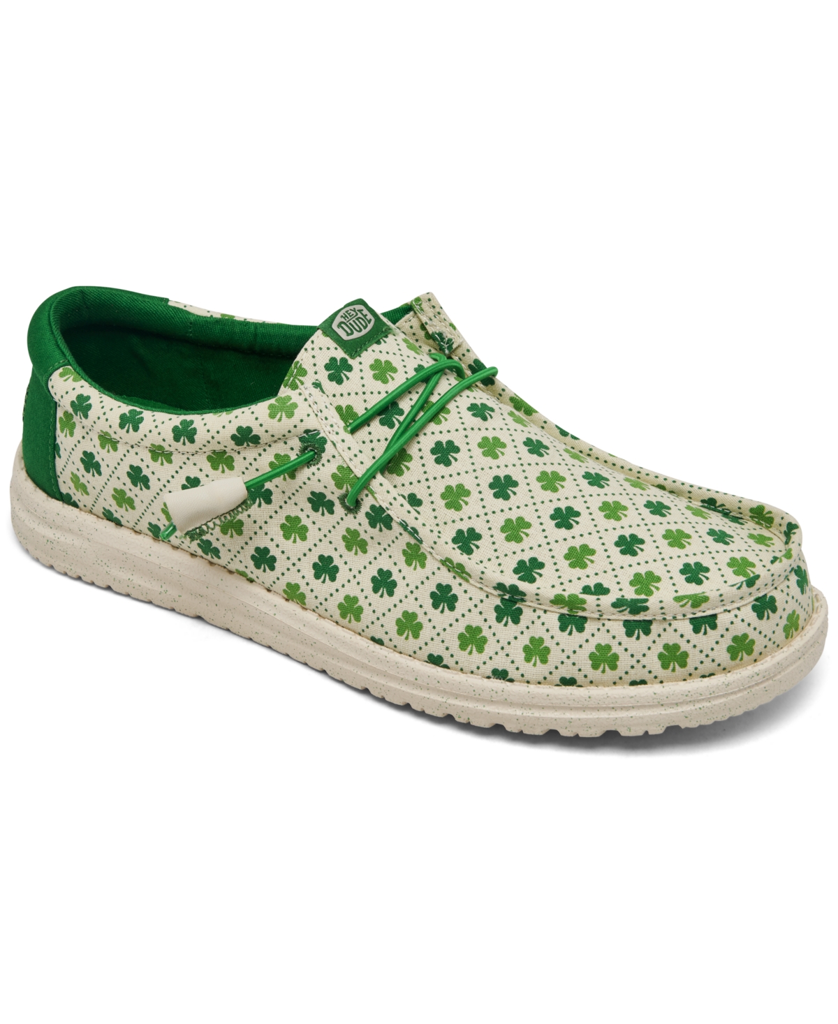 Men's Wally Luck Shamrock Print Casual Moccasin Slip-On Sneakers from Finish Line - Shamrock