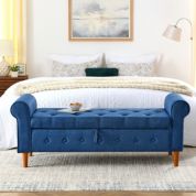 Navy end best sale of bed bench