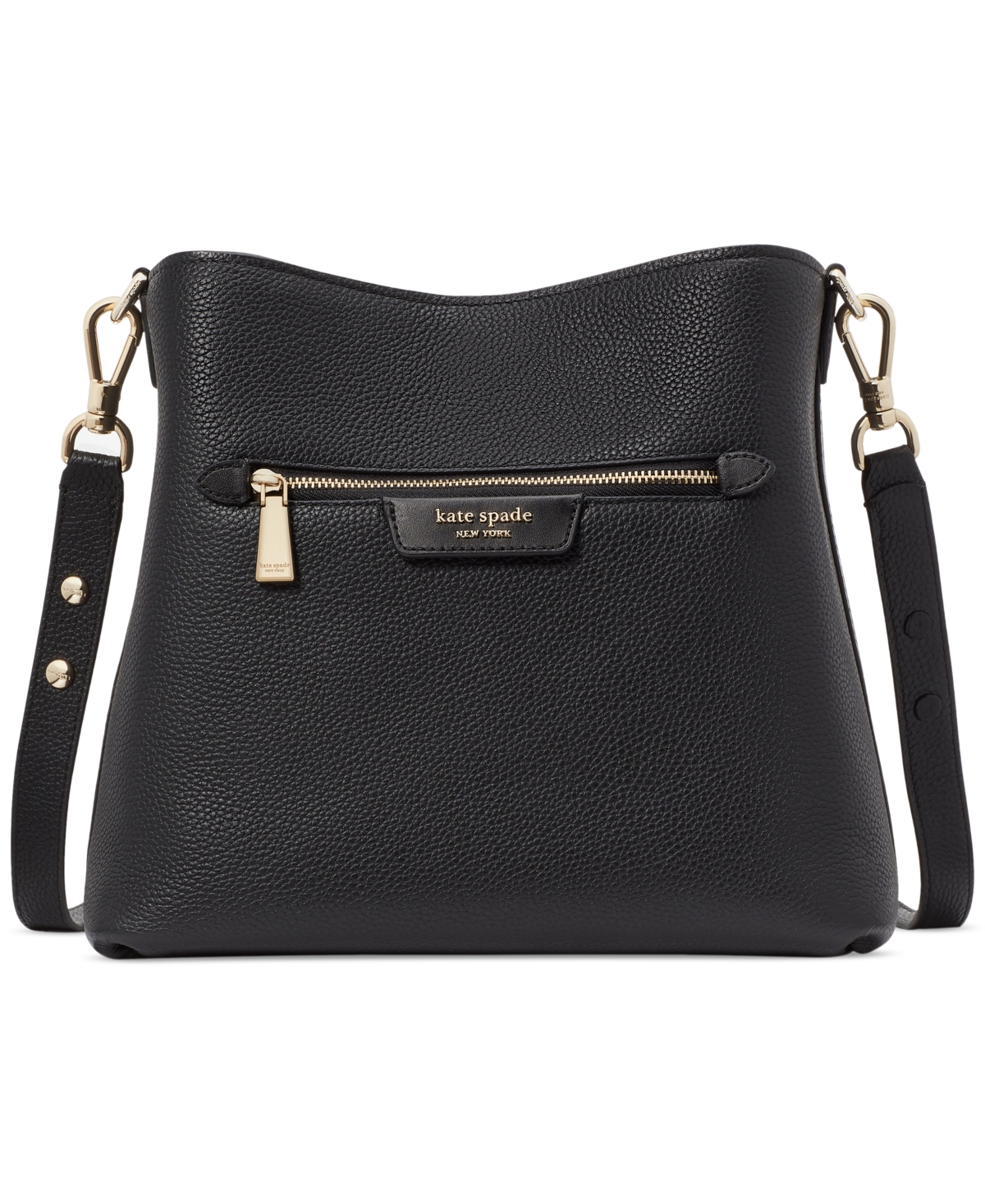 Shop Kate Spade Hudson Pebbled Leather Small Shoulder Bag In Black