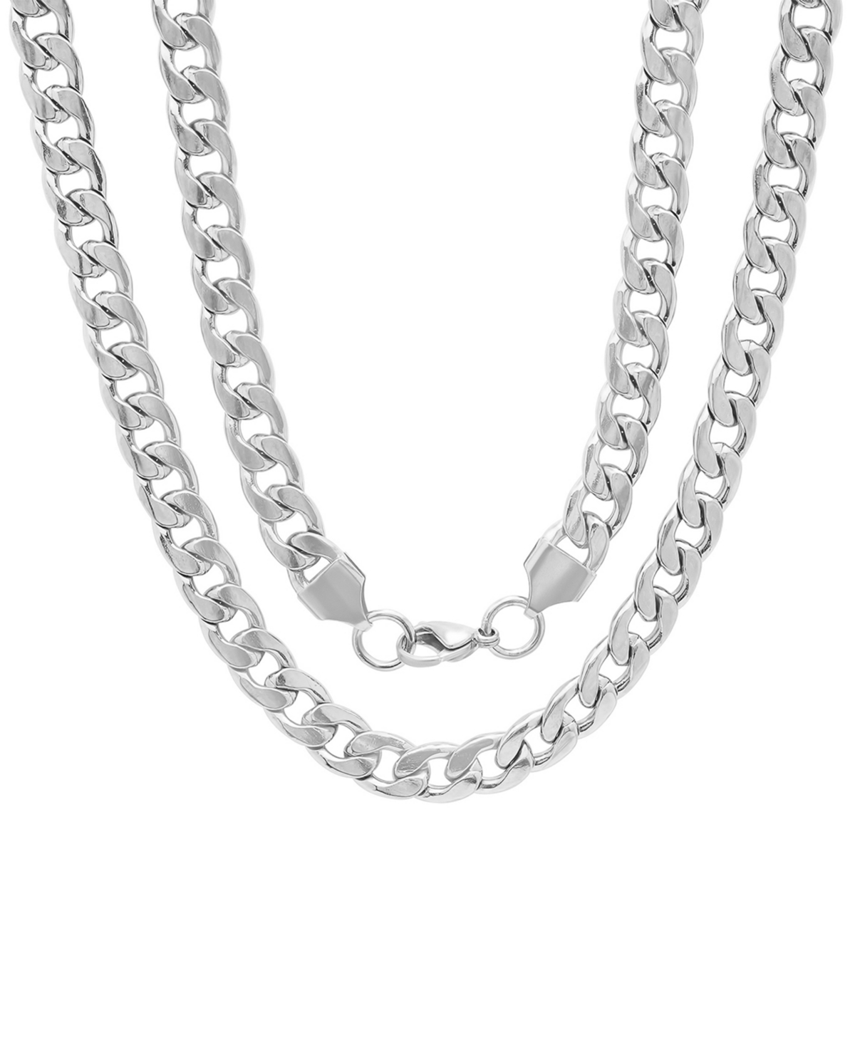 Shop Steeltime Men's Silver-tone Curb Chain Necklace, 24"