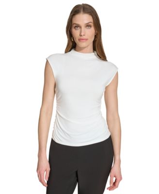 DKNY - Women's Mock-Neck Sleeveless Knit Top