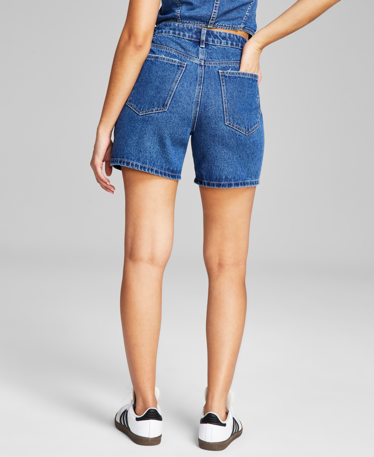 Shop And Now This Women's High Rise Denim Shorts, Created For Macy's In White