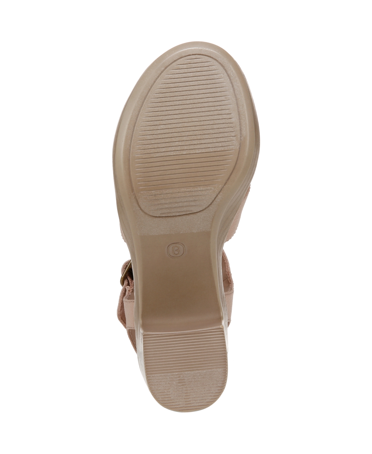 Bzees Premium Bzees Everly Washable Strappy Sandals In Biscotti Beige Stretch Denim Fabric