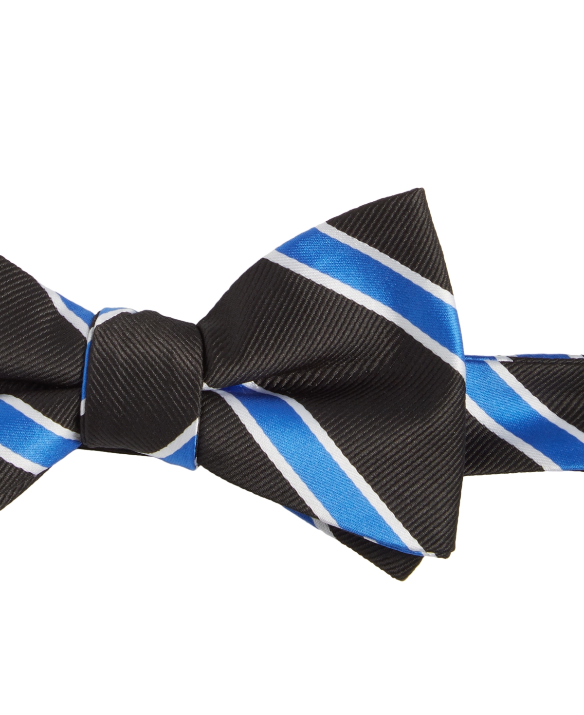 Shop Tayion Collection Men's Royal Blue & White Stripe Bow Tie In Black