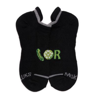 Men's 6 Pack Pickleball Ankle Socks, Black/Green, One Size