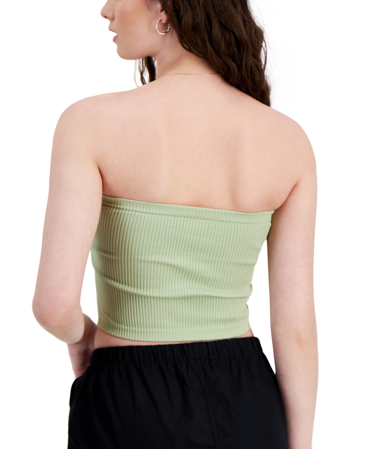 Shop Hippie Rose Juniors' Seamless Cropped Tube Top In Ivory