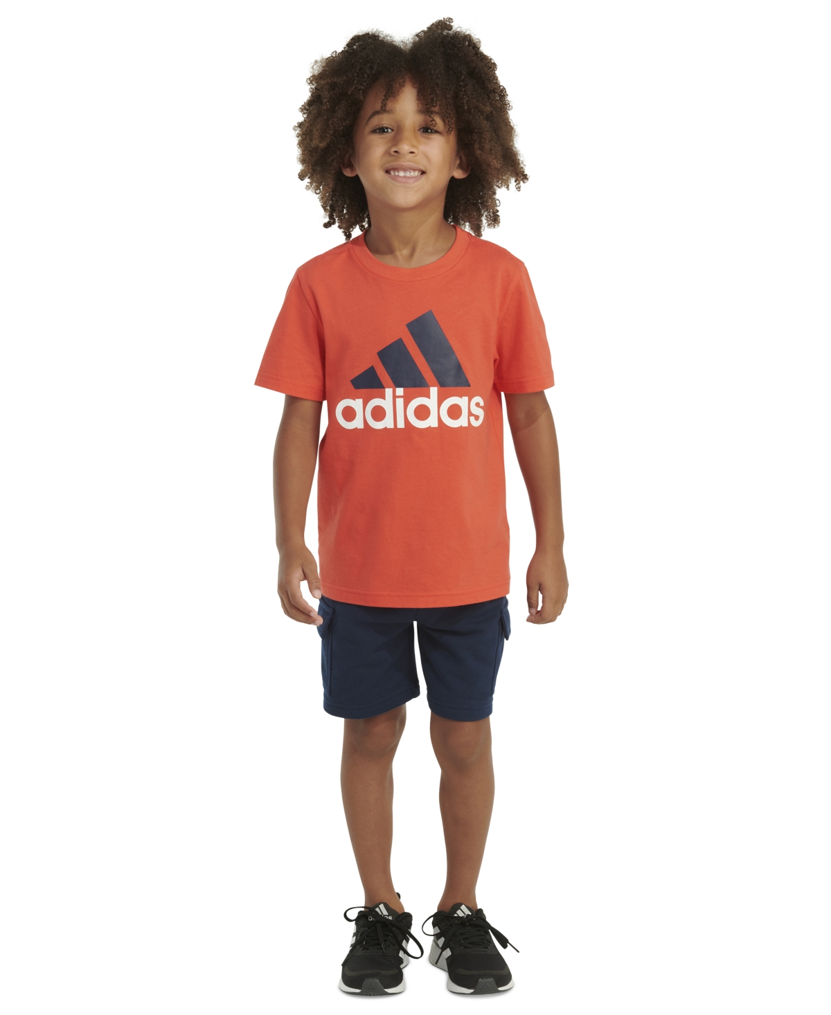 Adidas Originals Toddler & Little Boys 2-pc. Logo Graphic T-shirt & French Terry Cargo Shorts Set In Bright Red