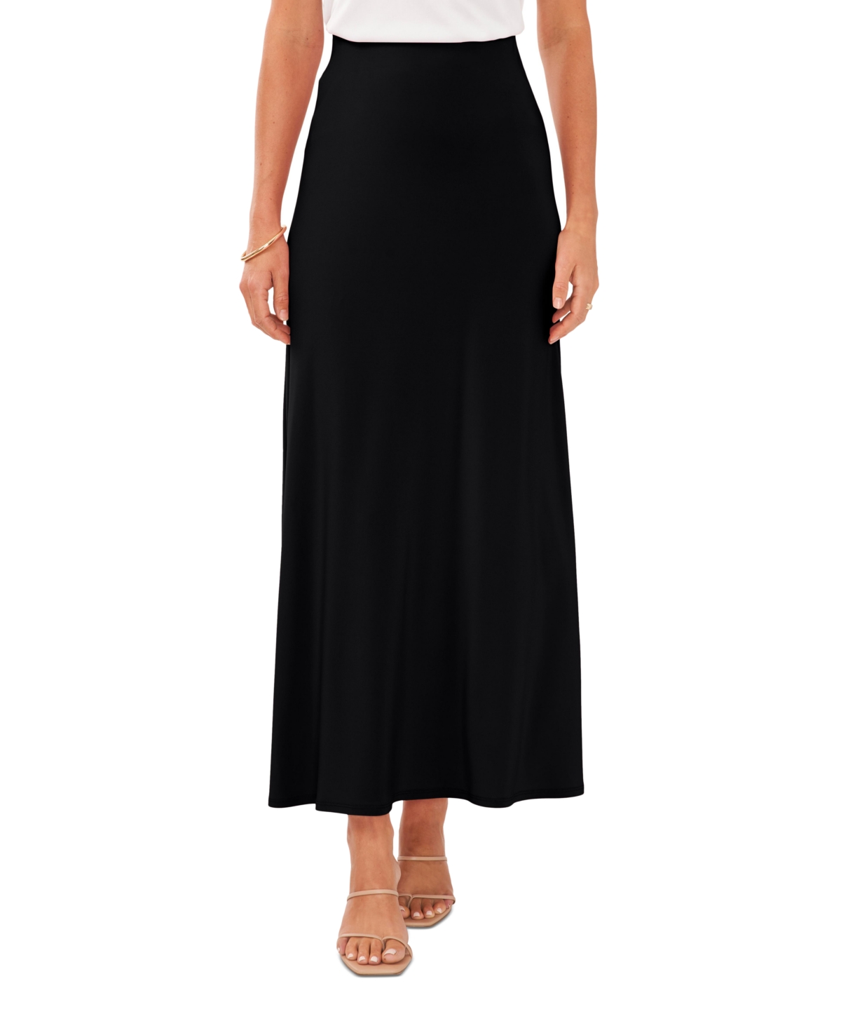 Shop Vince Camuto Women's Smooth Pull-on Maxi Skirt In Rich Black