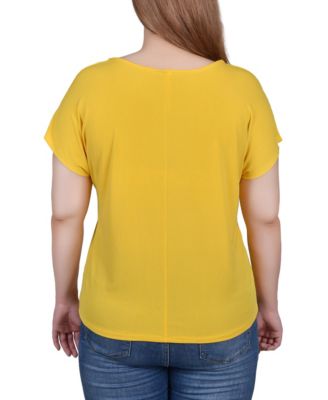 Petite Short Sleeve Extended Sleeve Tunic Top