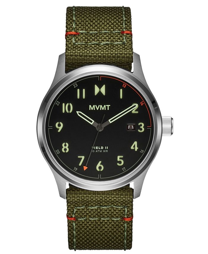 MVMT Field II Men s Green Nylon Watch 41mm Macy s