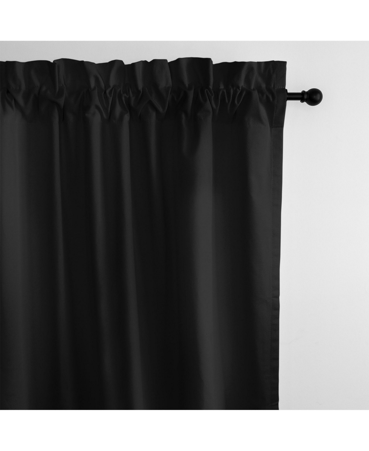 6ix Tailors Fine Linens Braxton Black Pole Top Drapery Panel