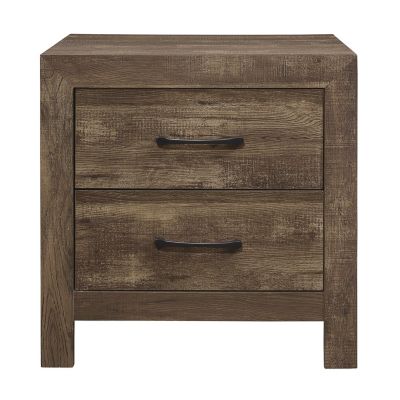1-Drawer Rustic Nightstand with Black Hardware