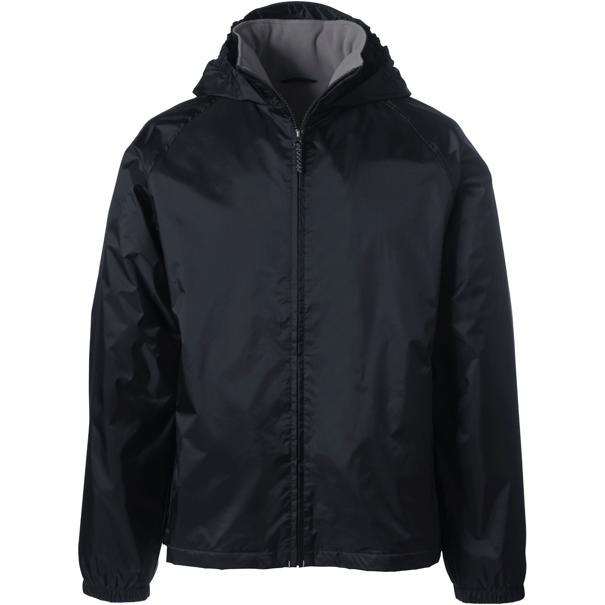 School Uniform Men's Fleece Lined Rain Jacket - Black
