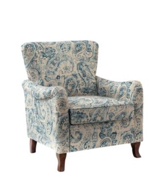 Ewert Comfy Floral Fabric Pattern Armchair with Wingback Design