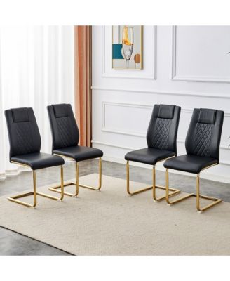 Streamdale 6 Modern Dining Chairs with Gold Metal Legs