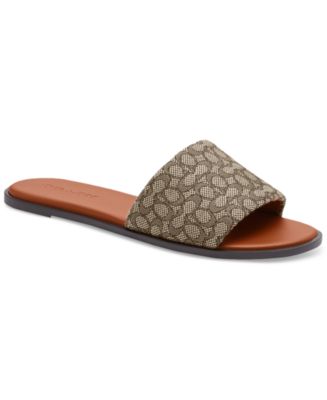 【COACH】Holly Quilted Puffy C Slide Flat Leather Sandals COACH Holly Quilted Puffy C Slide Flat Leather Sandals - Macy's