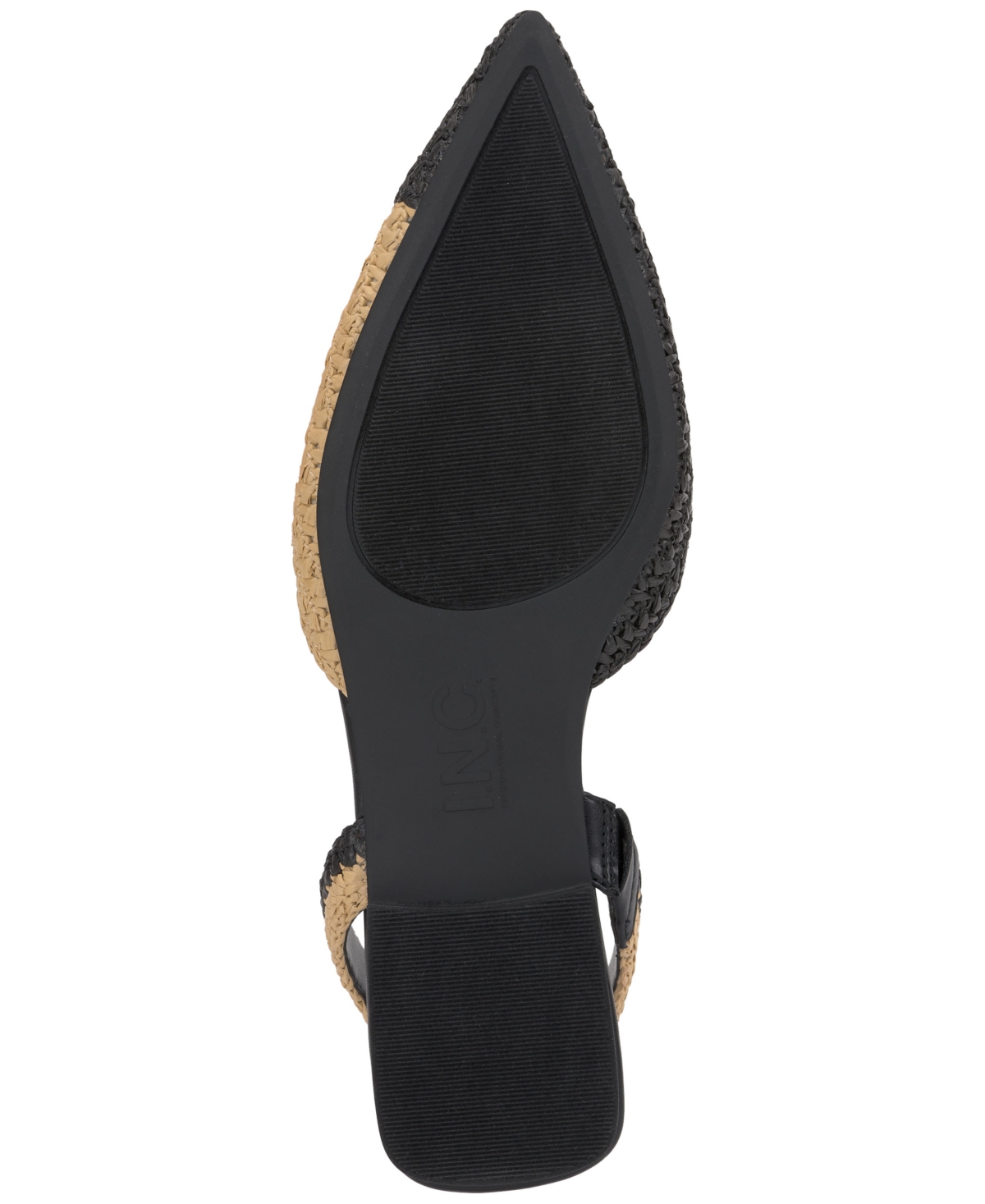Shop Inc International Concepts Women's Margey Slingback Flats, Created For Macy's In Black,natural Raffia
