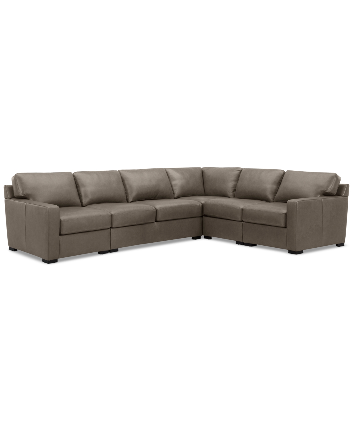 Radley 5-Pc. Leather Square Corner L Shape Modular Sectional