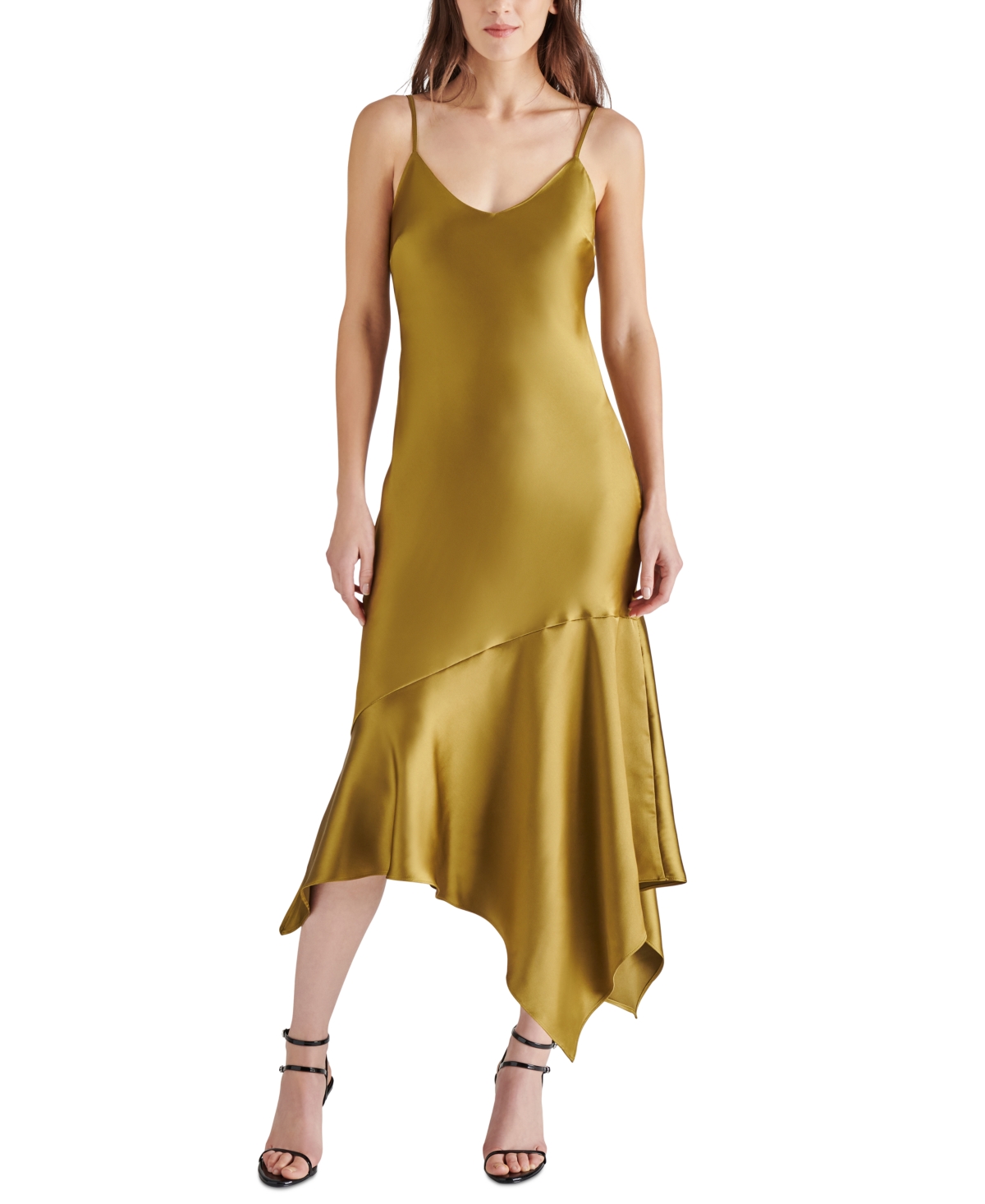 Steve Madden Women's Lucille Satin Slip Dress In Green Moss