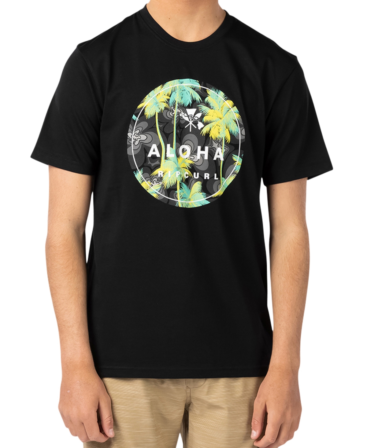 Shop Rip Curl Men's Aloha Prem Short Sleeve T-shirt In Black
