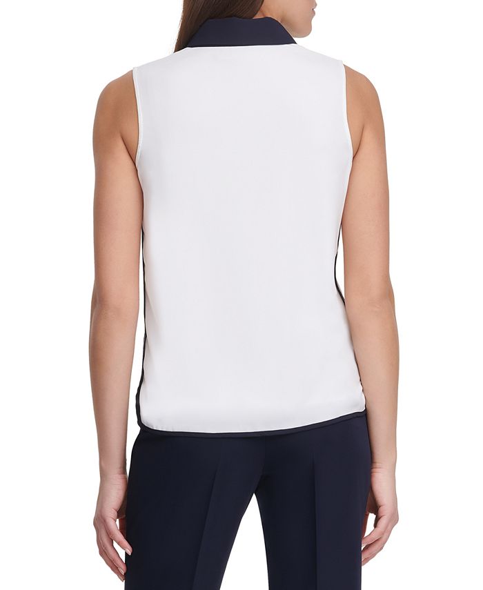Tommy Hilfiger Sleeveless Collared Top - Macy's