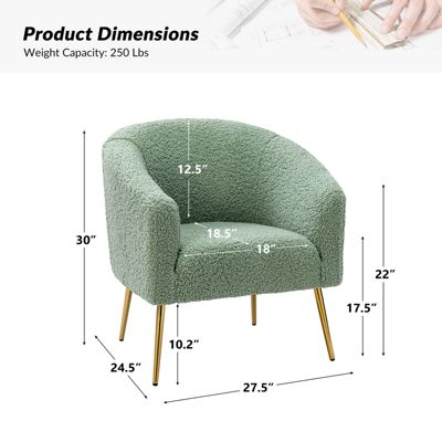 Connor Contemporary Polyester Accent Chair with Metal Legs