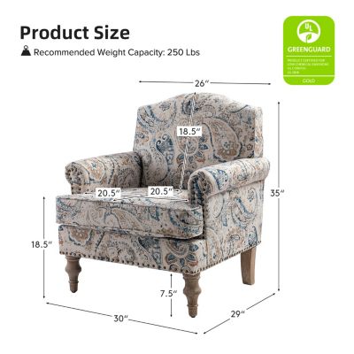 Lakeydra Farmhouse Style Armchair with Pattern Design
