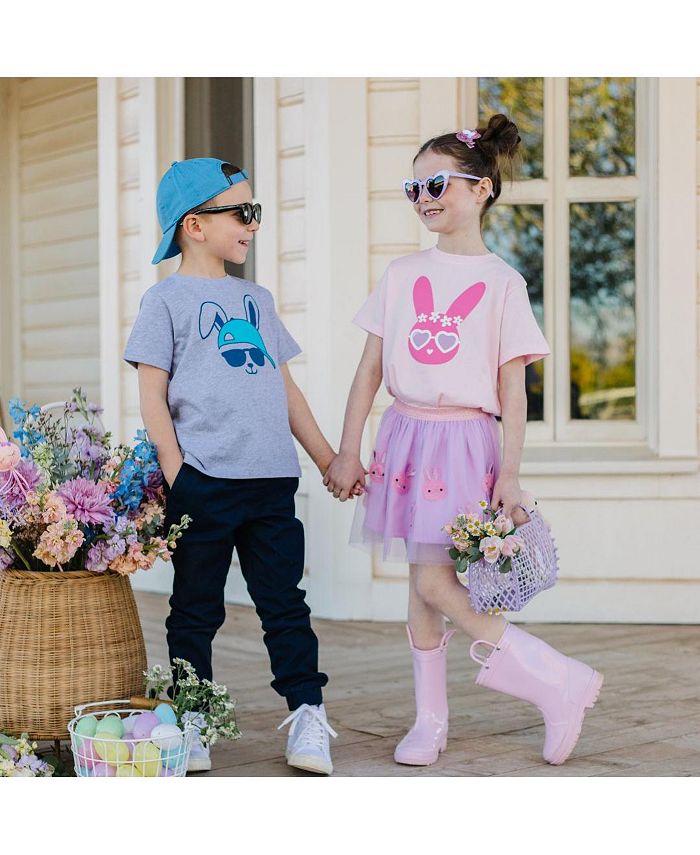 Sweet Wink Little and Big Girls Bunny Babe Easter Short Sleeve T-Shirt ...