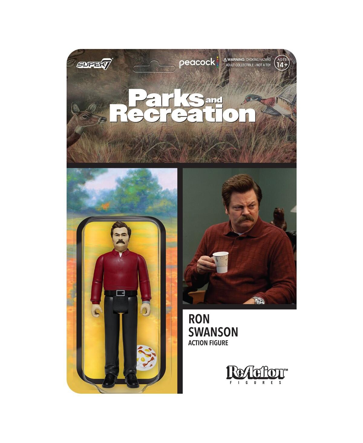 Shop Super 7 Super7 Ron Swanson Parks And Recreation Reaction Figure In Multi