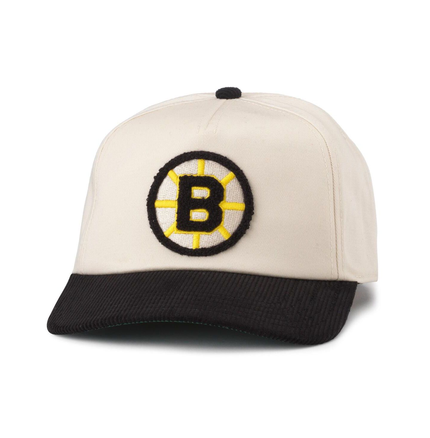 Мужская кепка American Needle Cream, Black Boston Bruins Burnett Adjustable Hat — фото 1