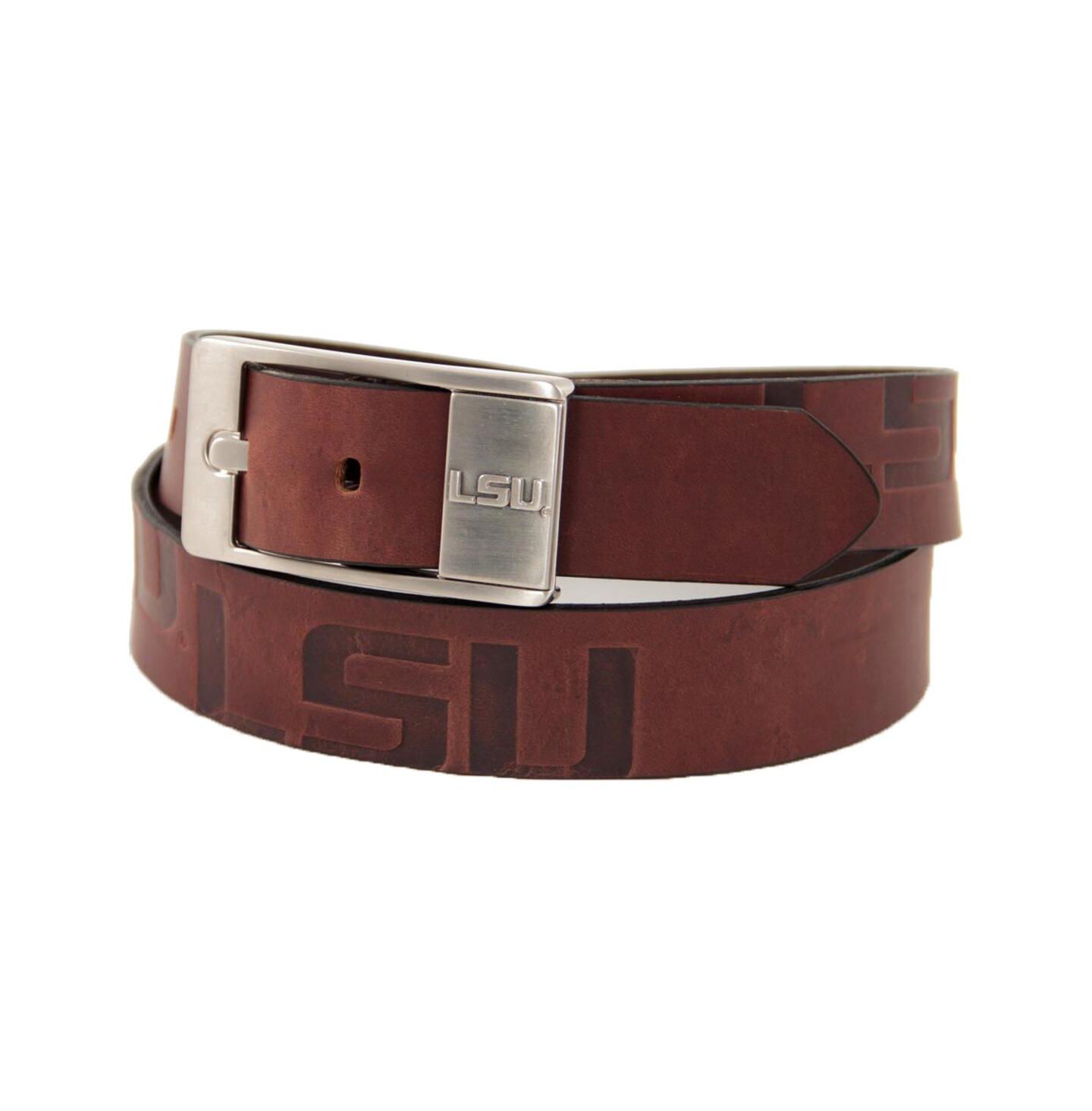 Мужской ремень Eagles Wings LSU Tigers Brandish Leather Belt - Brown — фото 1