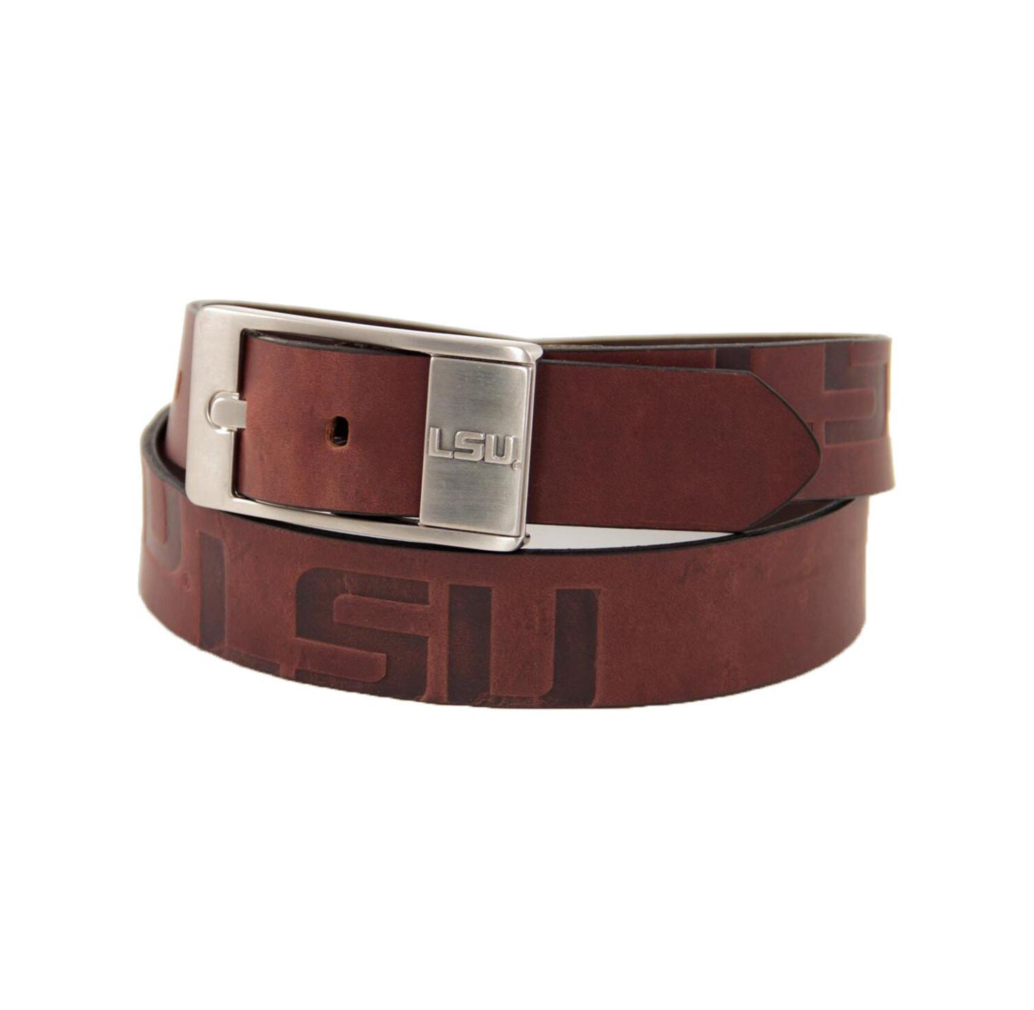 Men's LSU Tigers Brandish Leather Belt - Brown