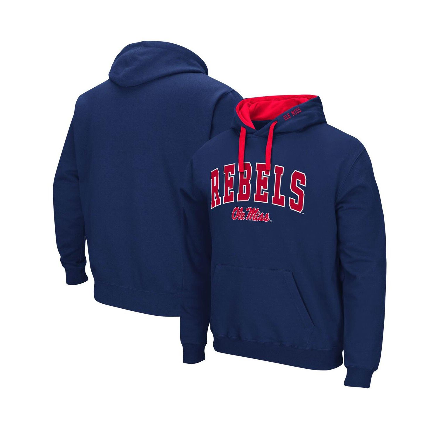 Men's Navy Ole Miss Rebels Big and Tall Arch and Logo 2.0 Pullover Hoodie