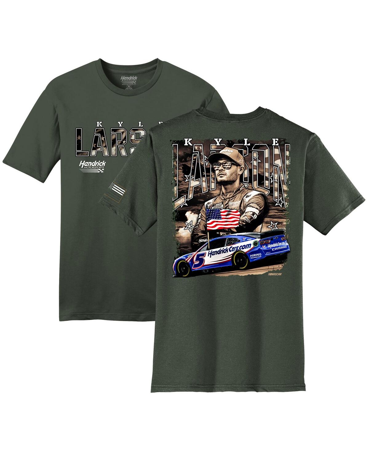 HENDRICK MOTORSPORTS TEAM COLLECTION MEN'S HENDRICK MOTORSPORTS TEAM COLLECTION GREEN KYLE LARSON MILITARY-INSPIRED T-SHIRT