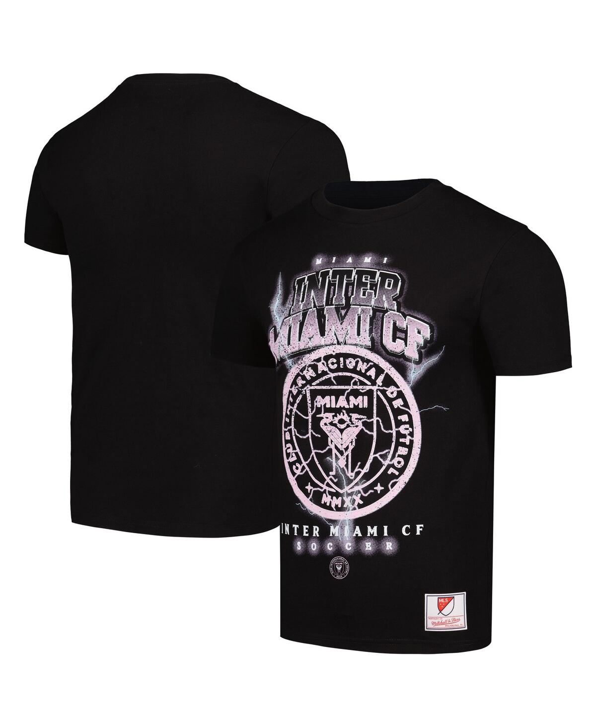 Shop Mitchell & Ness Men's  Black Distressed Inter Miami Cf Lightning Madness T-shirt
