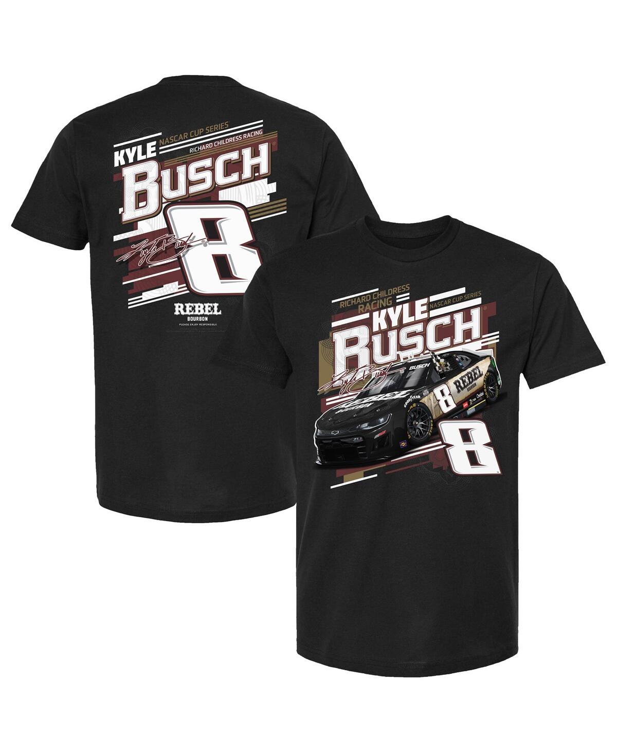 Men's Richard Childress Racing Team Collection Black Kyle Busch Rebel Bourbon Draft T-shirt - Black