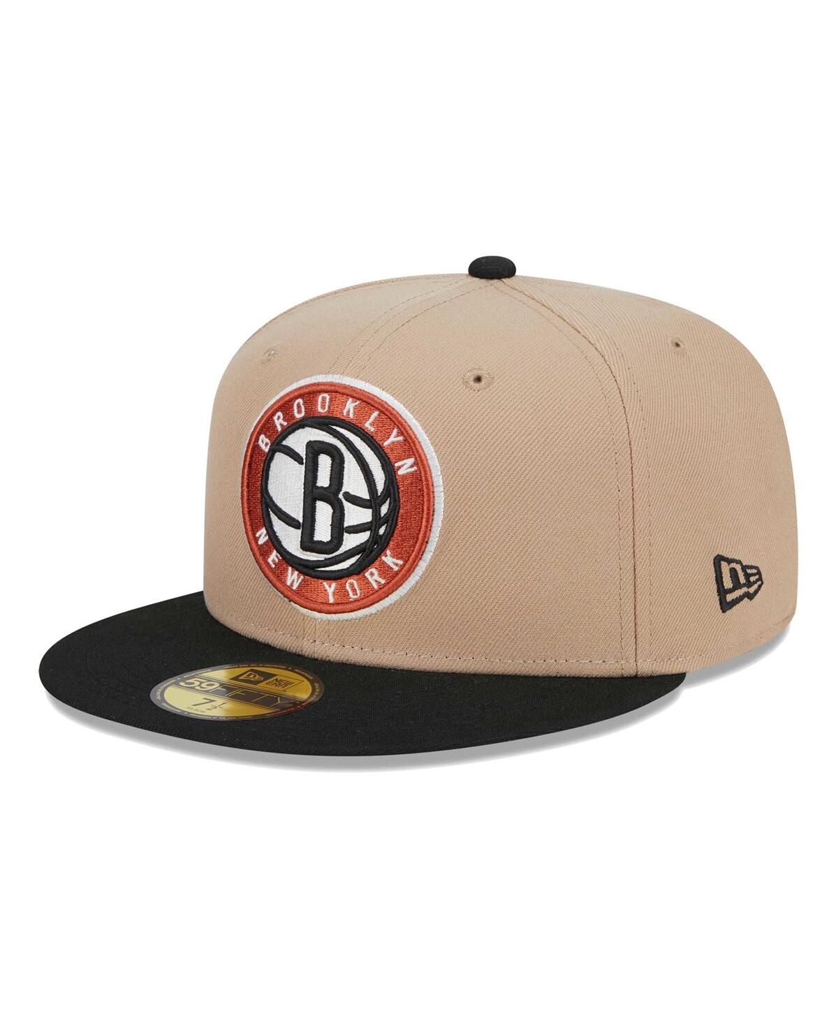 Men's New Era Black Burnt Orange Logo 2-Tone 59FIFTY Fitted Hat - Black