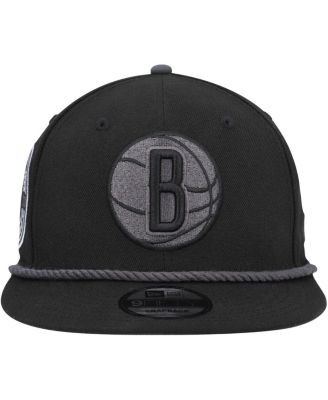 Men's Black Brooklyn Nets Back Laurels 9FIFTY Snapback Hat